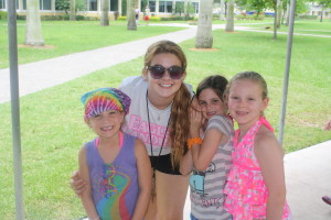 Camp counselor with Eagles Landing campers