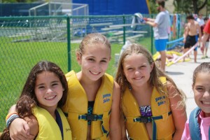 Young campers enjoying water sports at Eagles Landing